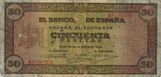 50 Pesetas 20.5.1938